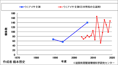 ウミアイサ越冬数