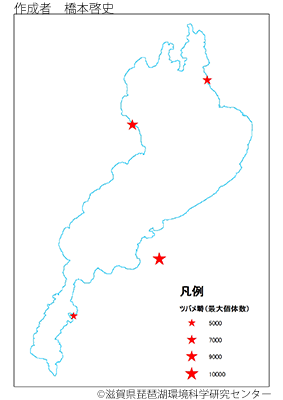 ツバメ塒分布